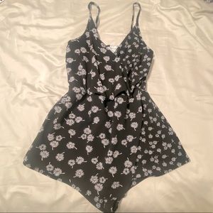 Urban Outfitters Floral Black Romper